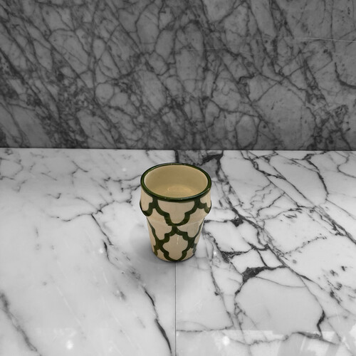 كأس فخار رسم سعة 200 ملي أخضر