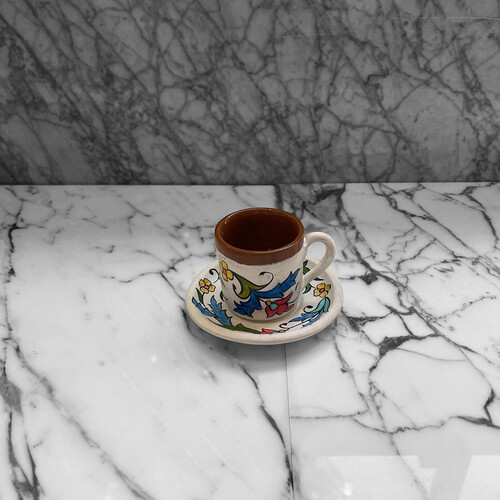 فنجان قهوة تركية رسم يدوي