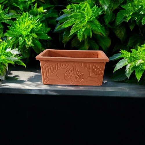 حوض فخار للزرع نحت مقاس 50 سم