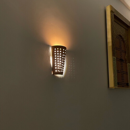 إضائة فخار مع اليت مقاس 20 سم