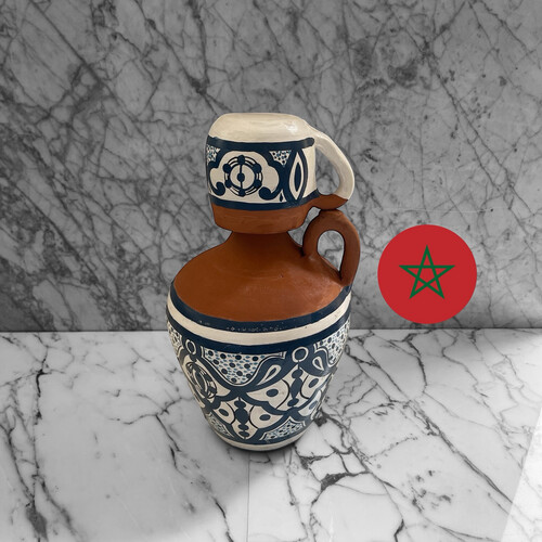 فازة فخار رسم ديكور فقط مقاس 30 سم