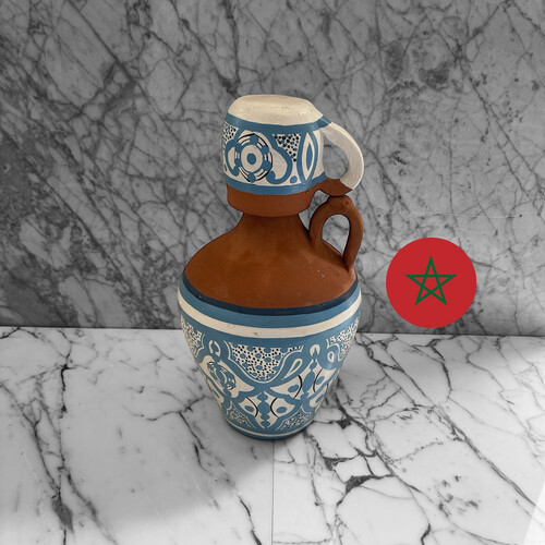 فازة فخار رسم ديكور فقط مقاس 30 سم