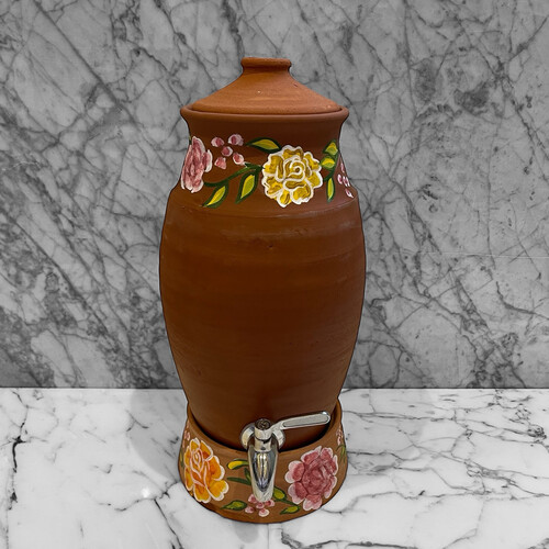 فخار عضوي سعة 3 لتر حنفية استيل