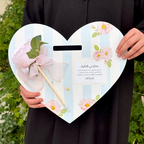 heart card with flower pen