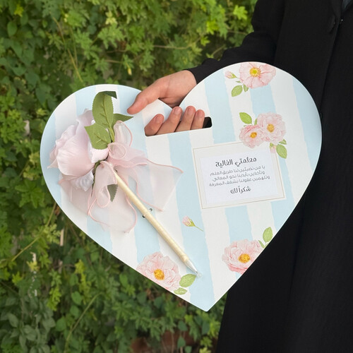 heart card with flower pen