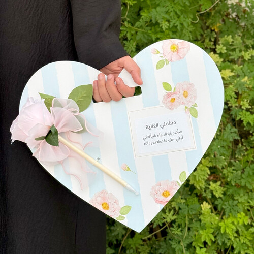 heart card with flower pen