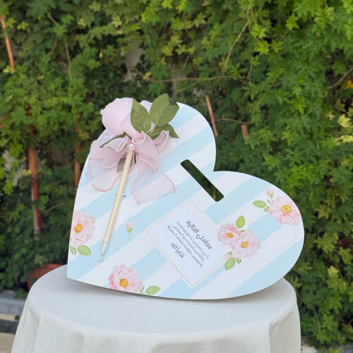 heart card with flower pen