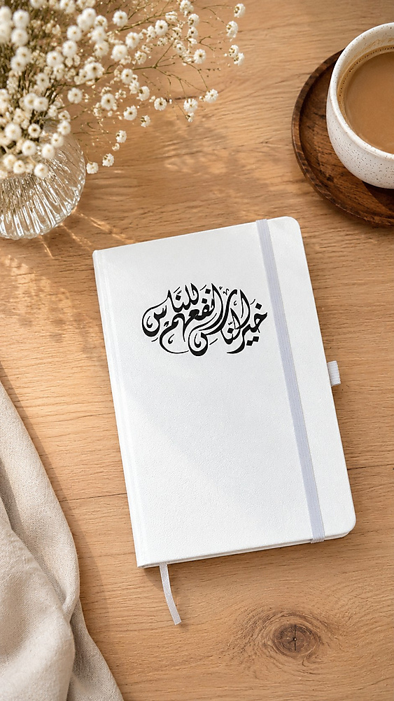 مفكرة الاقتباسات الجلدية (خير الناس أنفعهم للناس)