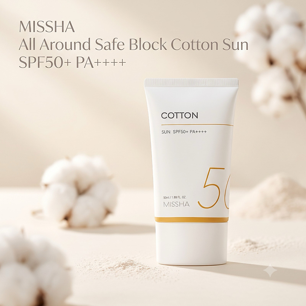 MISSHA ALL AROUND SAFE BLOCK COTTON SUN SPF50+