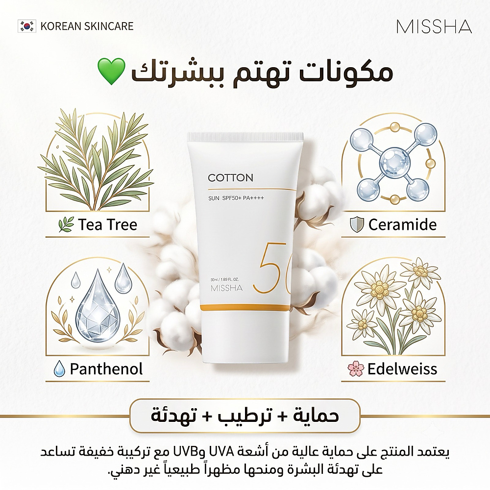 MISSHA ALL AROUND SAFE BLOCK COTTON SUN SPF50+