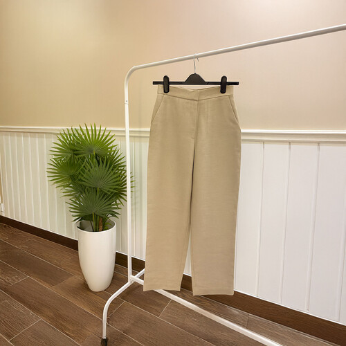 linen beige set pants