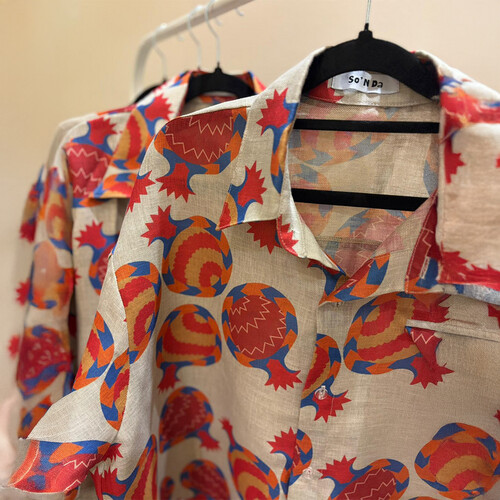 Linen elagant patterned shirt