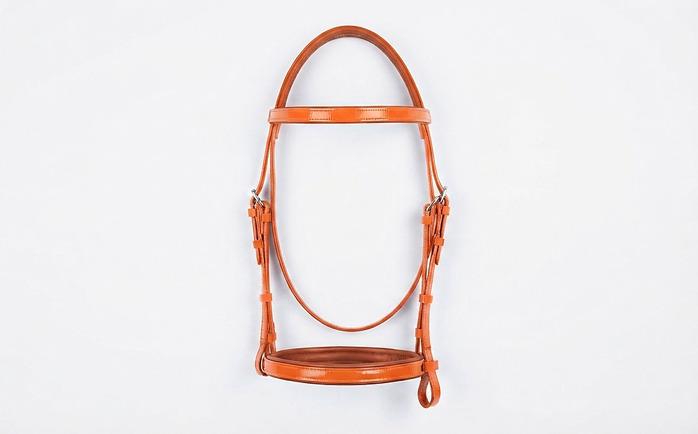 Patent PVC Horse Bridle Orange