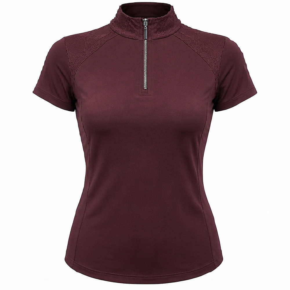 Short Sleeve Top In Maroon