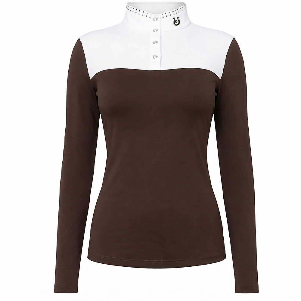 Long Sleeve Top white and brown