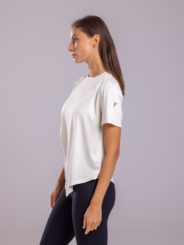 Side tie T-shirt, white | FLUXXE