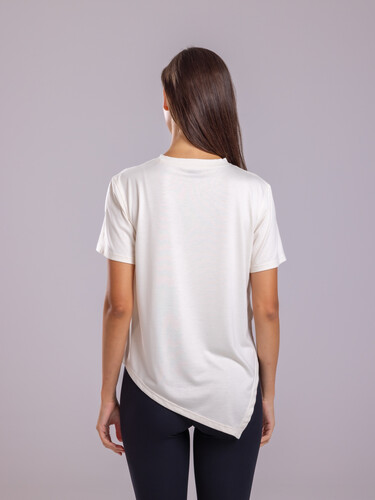Side tie T-shirt, white | FLUXXE