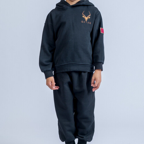 Black Hoodie and pants set for boys and girls 2