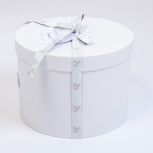 A boy set consisting of (1box,pacifier hanger ,wooden toy, bunny , pajama)