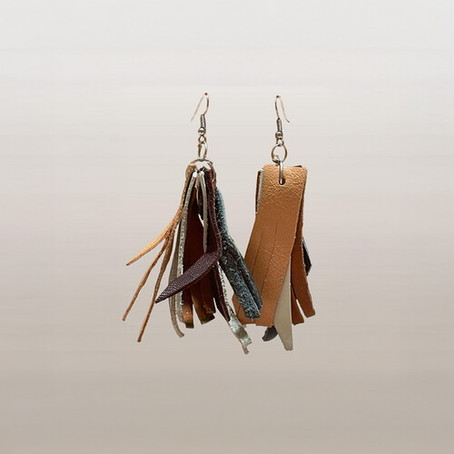 Multicolor Leather Earrings- Leather Collection