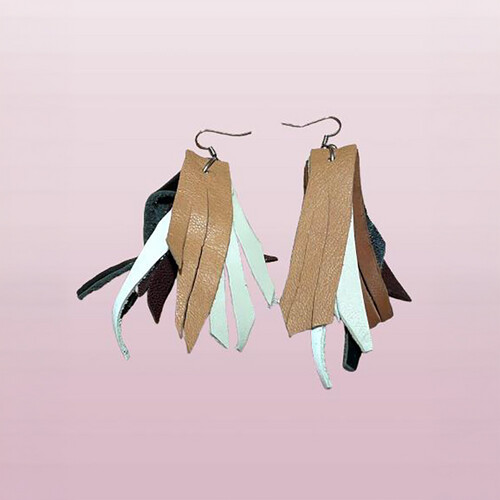 Multicolor Leather Earrings- Leather Collection