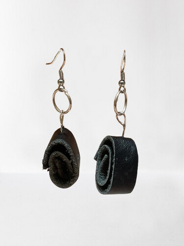 Black Leather Earrings