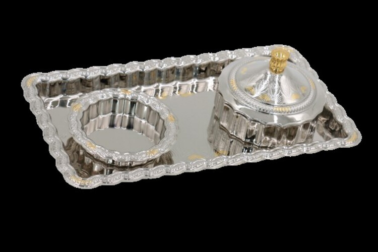 XS Silver Hospitality Set (3 Pcs), Rectangular