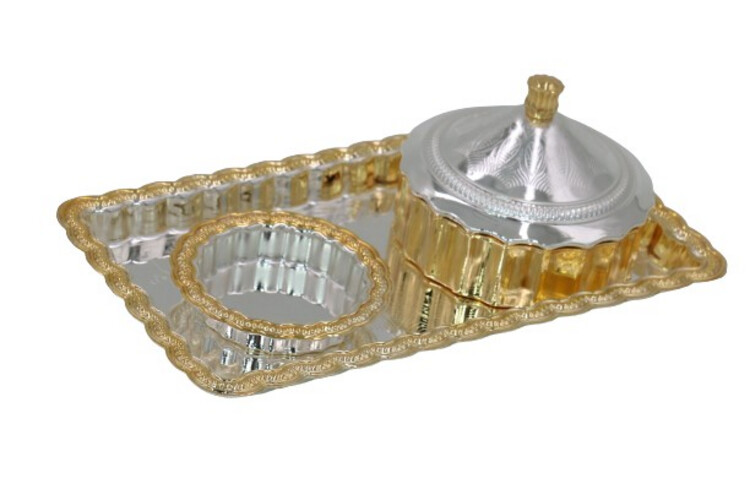XS Gold/Silver Rectangular Serving Set – 3 pcs