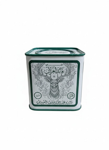 Qaid Al-Ghazlan Tea – Green Metal Tin, 100 g