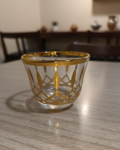 Transparent Gold Coffee Cups – 6 Pieces