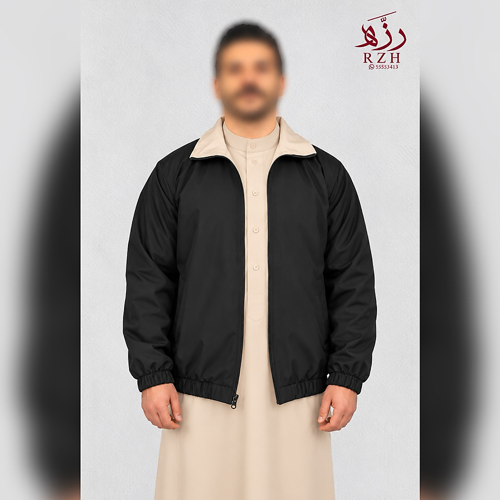 جاكيت دبل فيس ابيض / اسود