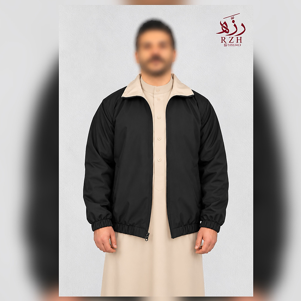 جاكيت دبل فيس ابيض / اسود