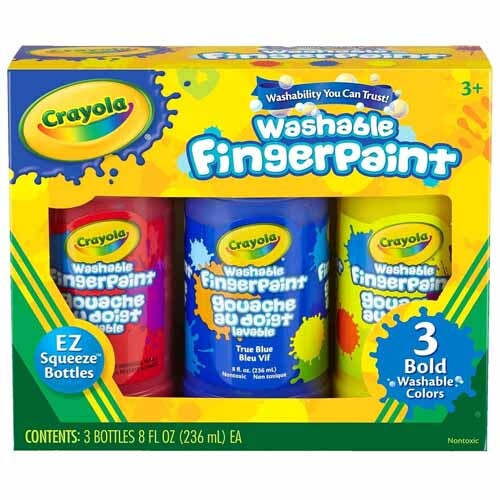 Crayola 8 Ounce Primary Washable Fingerpaint 3 Count