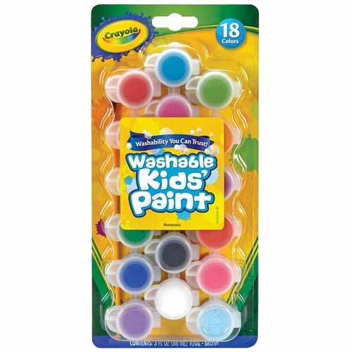 Crayola Washable Kids Paint Set, 18 Paint Colors