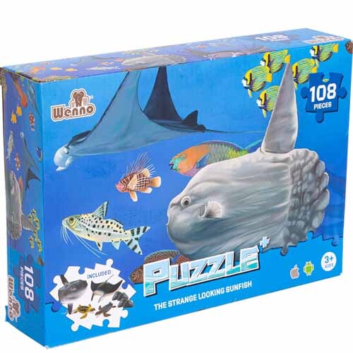 PUZZLE ANIMALES MARINOS 108 PIEZAS + FIGURAS