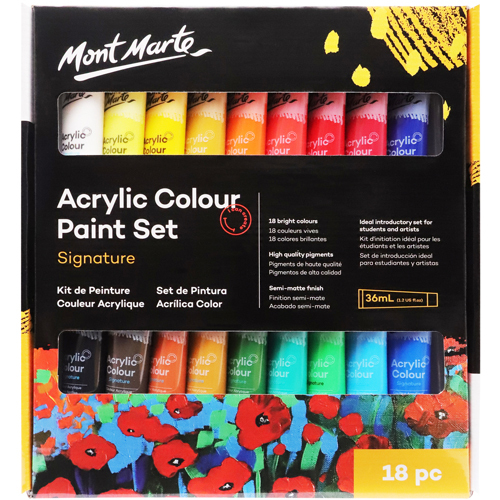 Mont Marte Acrylic Paint Set 18pc x 36ml
