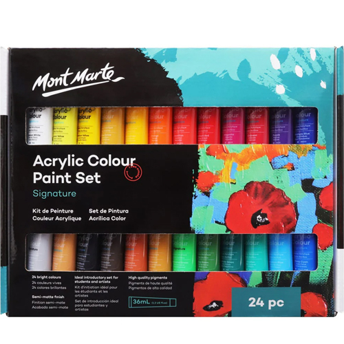 Mont Marte Acrylic Paint Set 24pc x 36ml
