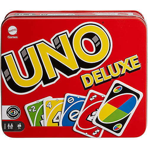 Mattel Games UNO Deluxe Card Game for with 112 Card Deck,