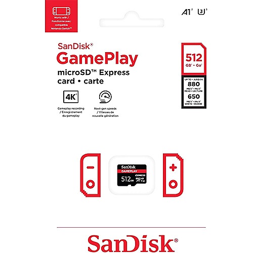 SanDisk microSD Gameplay Memory Card 512GB Works with Nintendo Switch™ 2, Up to 880MB/s