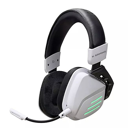 KGaming K20 Wireless Gaming Headset white Tri‑Mode Connectivity, 7.1 Surround Sound, 1000 mAh Batter