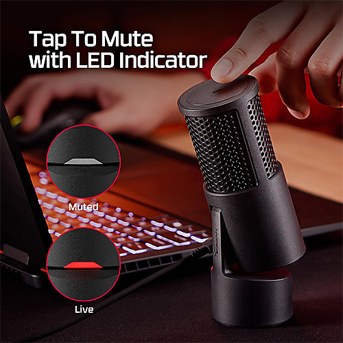 HyperX SoloCast 2 – Gaming USB Condenser Mic for PC, USB-C to USB-A