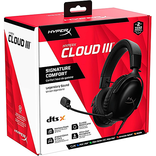 HyperX Cloud III – Wired Gaming Headset, PC, PS5, Xbox Series X|S Black