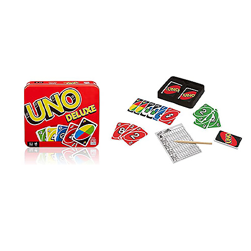 Mattel Games UNO Deluxe Card Game for with 112 Card Deck,