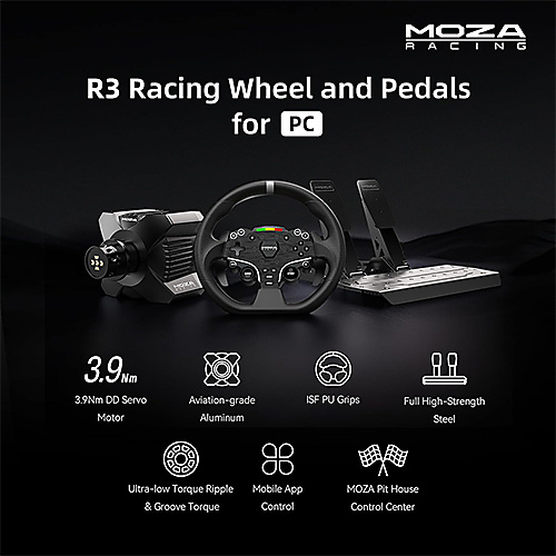 MOZA R3 Racing Wheel and Pedals Bundle for PC