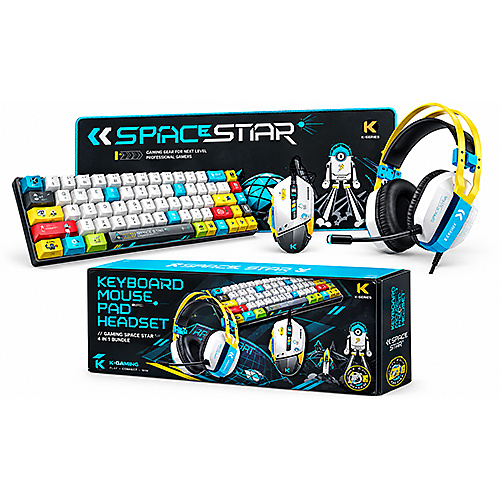 KGaming 4-in-1 Gaming Combo Pack (KMP-04) (Mouse, Mousepad, Keyboard, Headset)