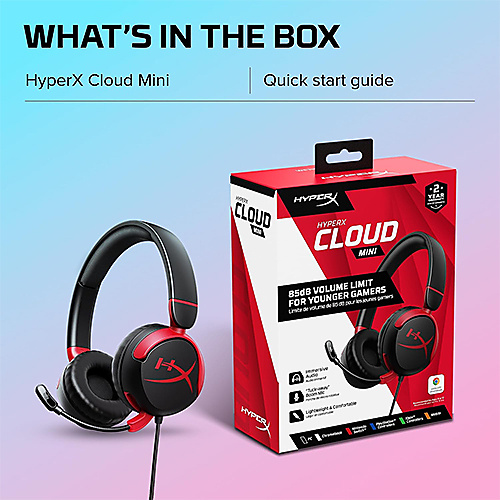 HyperX  Cloud Mini Kids Wired Headset for PC, PS5, PS4, Xbox Series X|S, Xbox One, Nintendo Switch,
