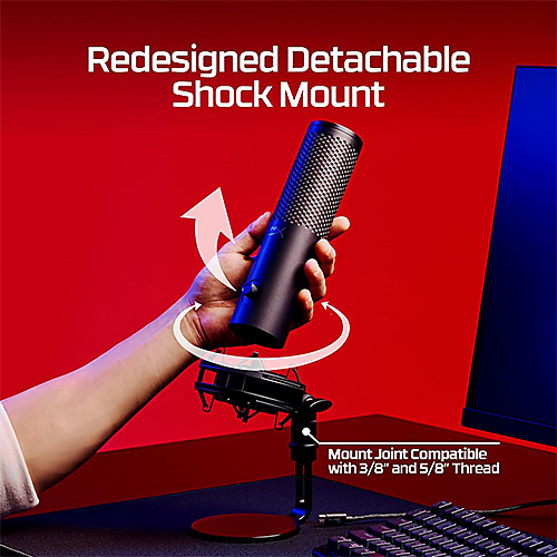 HyperX QuadCast 2 S – USB Microphone, with RGB Lighting, Streaming and Podcasting