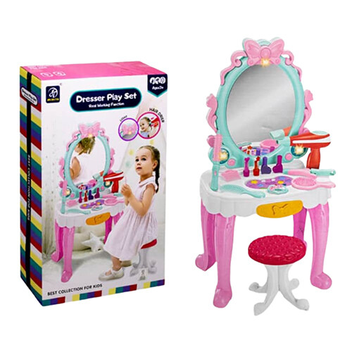 Vanity Table with Accessories and Makeup