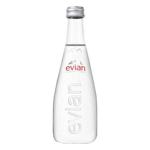 Evian mineral water Glass 750ml