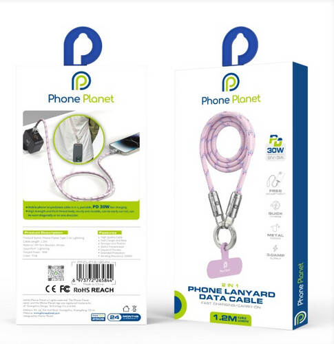 30W Type-C To Lightning Pneumatic Pd Cable | 1.2m Length (Braided Cable)